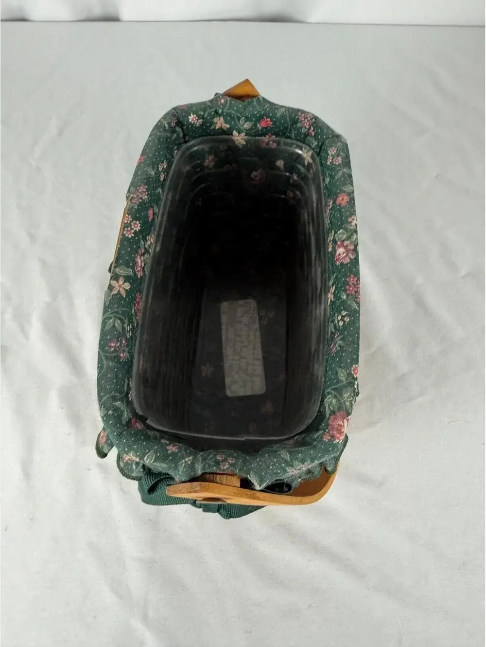 1996 Longaberger Dresden Tour Basket w/Floral Liner & Protector 7L 3.5W 4.75H